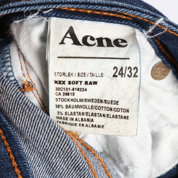 Womens Acne Jeans Blue Skinny KEX Soft Raw 24/32 - Picture 4 of 8